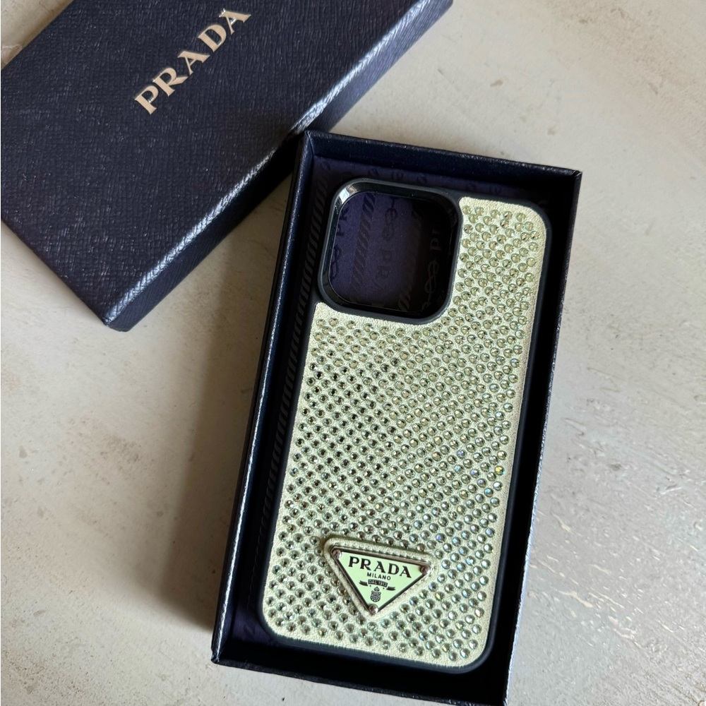 Prada crystal embellished iphone 13 case